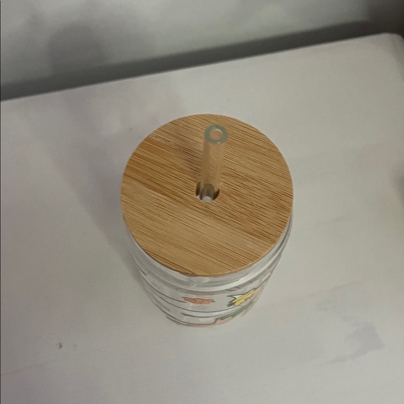 Tinkerbell Glass Can with glass straw - Picture 4 of 4